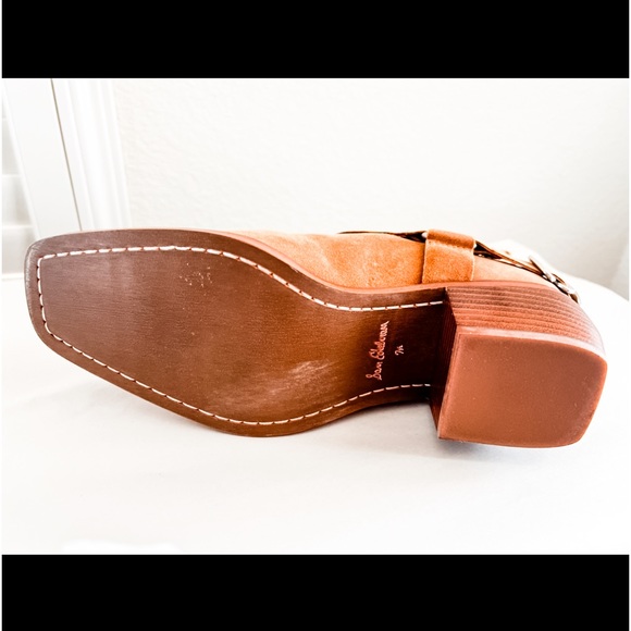 Sam Edelman Bellamie Camel Leather Suede Buckle Ankle Boots - Picture 7 of 14